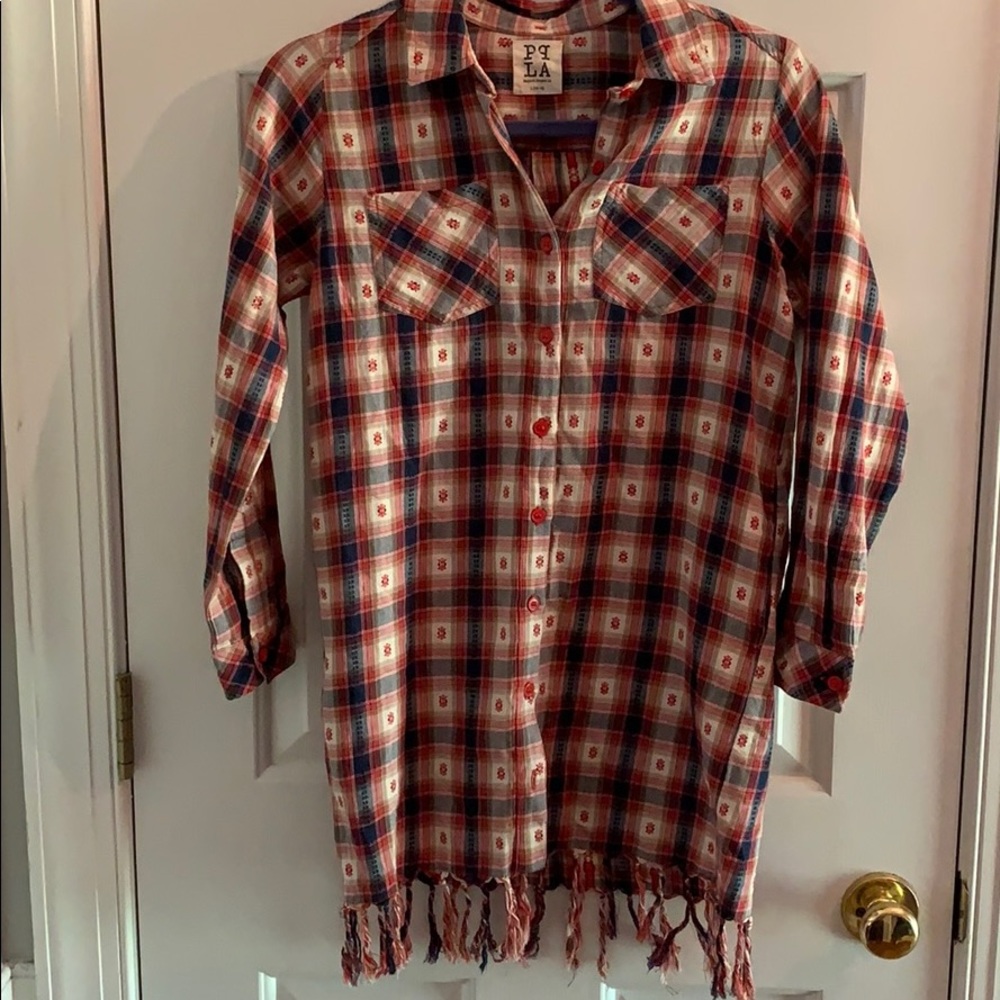 Peoples Project LA shirt. Button-down, fringe.